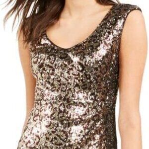 Nanette Lepore Leo Sequin Dress Leopard, Size 4